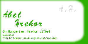 abel hrehor business card